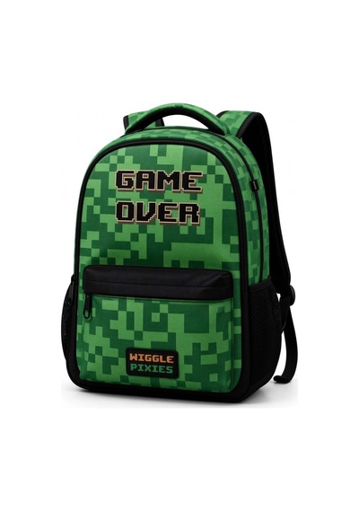 Minecraft 3772 Creeper Okul Çantası Çift Gözlü 41,5 Cm Tablet Bölmeli Ergonomik Su İtici Sırt Çantası Çok Renkli