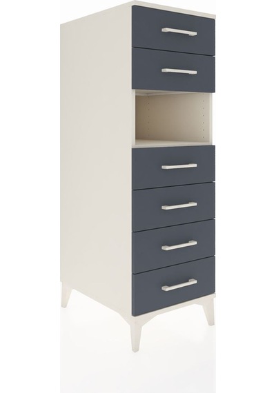 Kronos Dolap Tek Raflı 6 Çekmeceli 44x59x134 Aytaşı-antrasit Aytaşı