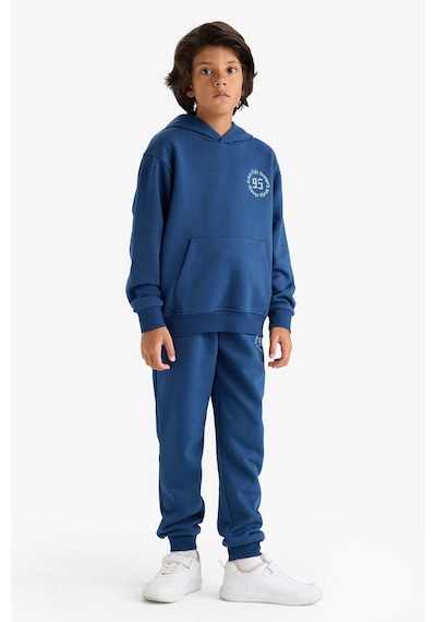 Defacto Erkek Çocuk Kapüşonlu Baskılı İçi Yumuşak Tüylü Sweatshirt E9599a825aube829 Mavi