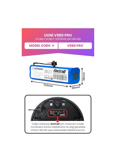 Proscenic M8 Pro Max Uyumlu Batarya Maksimum Kapasite 7000mah Pil Robot Süpürge Bataryası Değişimi