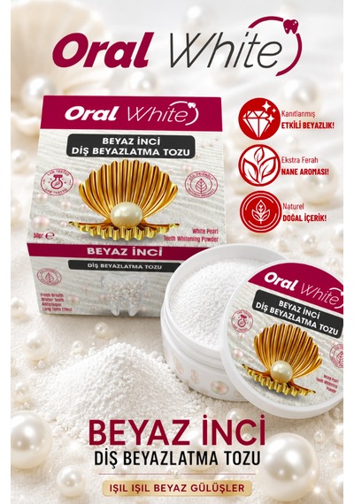 Oral White Premium Series Beyaz İnci Diş Beyazlatma Tozu 50 Gr İnci Tozu