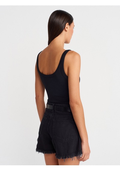 Dilvin 21053 Askılı Bodysuit-siyah Siyah
