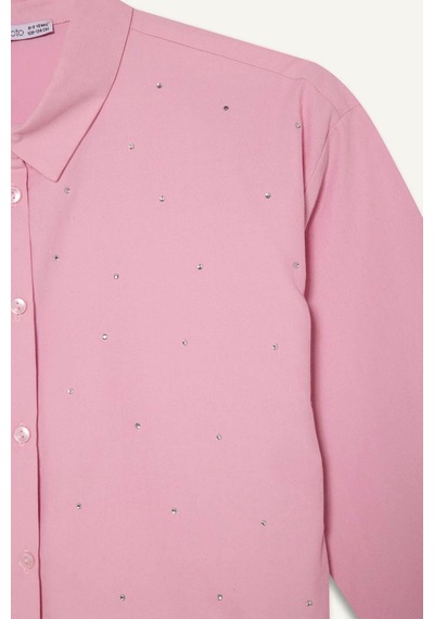 Defacto Kız Çocuk Poplin Gömlek G7044a826sppn86 Pembe-pn86