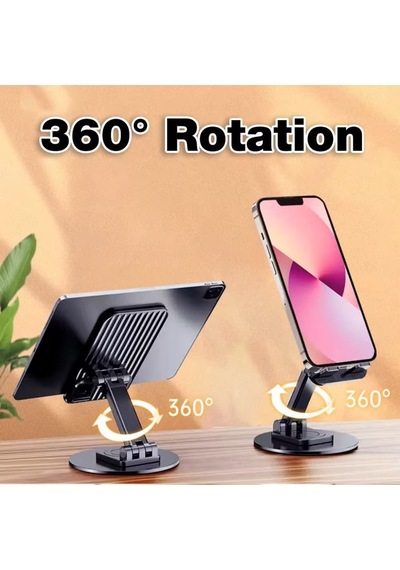 Ht-a10 Masaüstü Telefon Tablet Tutucu Stand Taşınabilir Portatif Metal Taban 360 Derece Dönebil