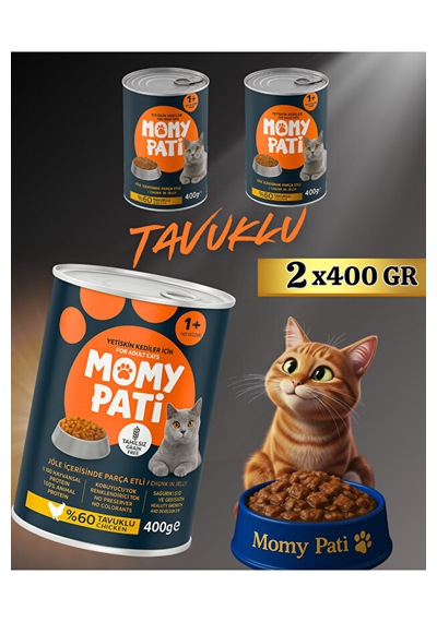 Tavuklu Konserve Kedi Maması 400 Gr X 2 Adet Yetişkin Kediler İçin
