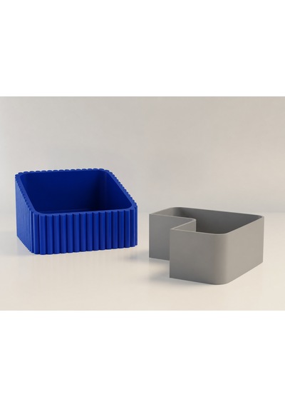 3d Baskı Fıstık Kasesi - Çift Hazneli Kabuk Ayırıcı Sunum Kasesi - Mavi Gri Diğer
