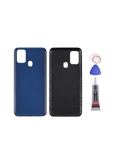 Samsung M31 Mavi Uyumlu Arka Kapak Batarya Kapağı Pil Kapağı Yapışkan Ve Sökme Aparatıyla Beraber Full Set Mavi