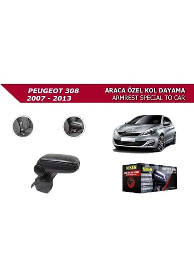 Niken Peugeot 308 2007-2013 Araca Özel Kol Dayama Siyah
