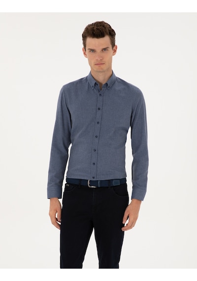 Pierre Cardin Erkek Koyu Mavi Gömlek Desenli 50316751-vr032 Koyu Mavi
