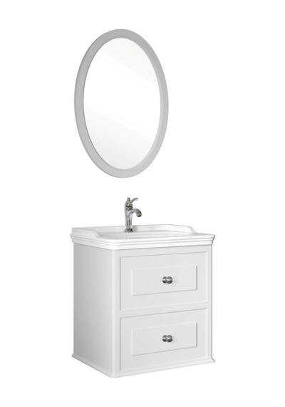 Kale Miro 65 Cm Mat Beyaz Banyo Dolabı Takımı