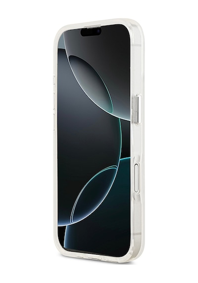 Apple Uyumlu iPhone 17 Kılıf Guess Lisanslı M-safeli Iml Baskıüçgen Logolu Metal Kamera Çerçeveli Şeffaf Şeffaf