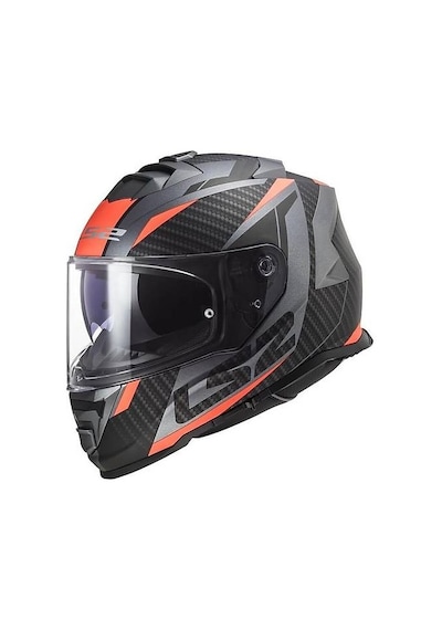 Ls2 Storm 2 Racer Kapalı Motosiklet Kaskı Mat Titanium - Neon Turuncu - Siyah - Kırmızı