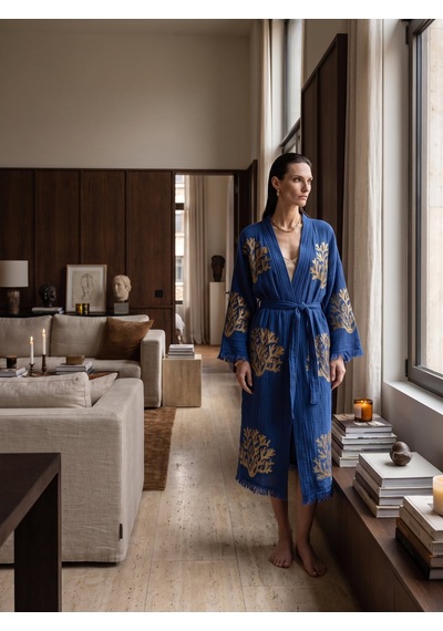 Brandsmiths Blue Ethereal Coral Kimono Sarı