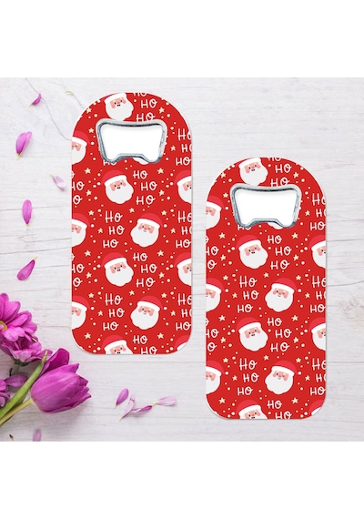 Noel Baba Yılbaşı Tasarımlı Oval Uzun Açacaklı Magnet