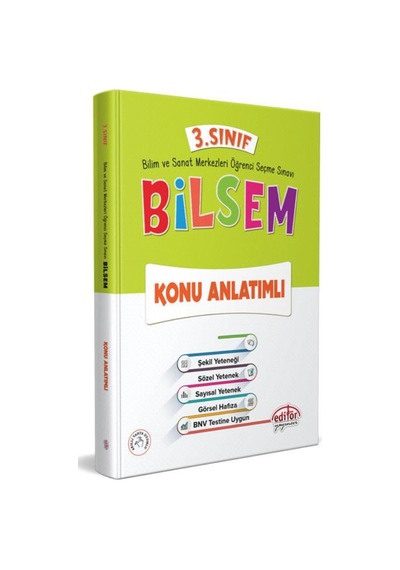 Editör 3. Sınıf 2022 Basım Bilsem Hazırlık Kitapları Seti 4 lü