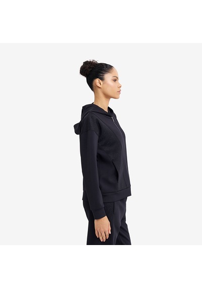 Lescon Siyah Kadın Fermuarlı Kapüşonlu Sweatshirt 26n-2134