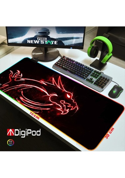 Digipod Gaming Oyuncu Mousepad Rgb Gaming Oyuncu Pad Kaymaz Taban 70 X 30 4mm Kalınlık 700x300mm