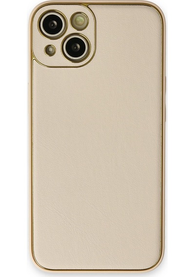 Apple iPhone Uyumlu 14 Plus Kılıf Coco Deri Silikon Kapak - Gold Bzsxx00 1