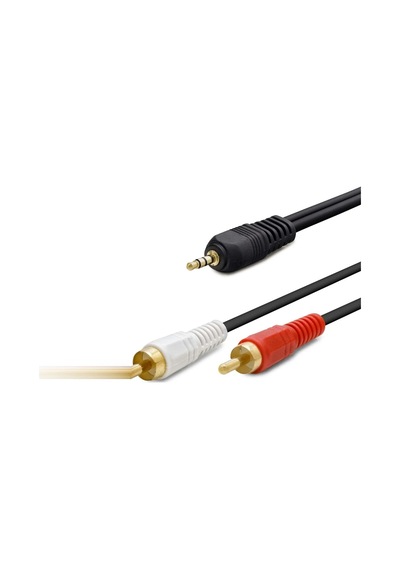 Ers 3.5 Mm To 2rca Kablo 2lıne Gold 10m Siyah Hdx1006