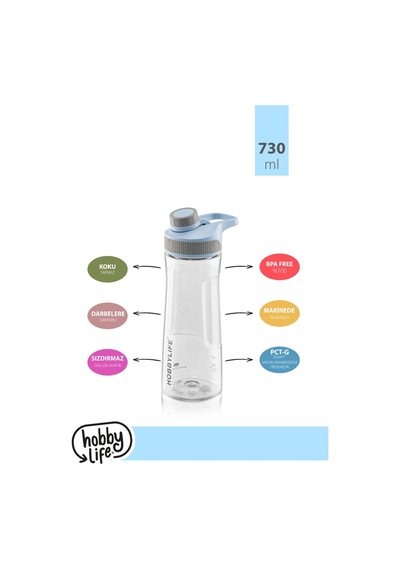 2 Li Set 730ml 530ml. Su Matarası Su Şişesi Suluk Bpa Içermez Mavi MAvi