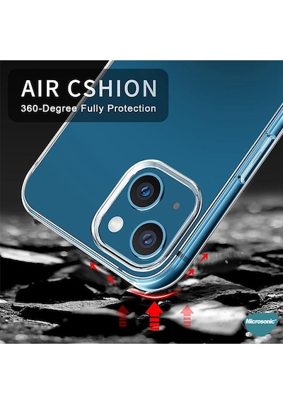 Microsonic Apple iPhone Uyumlu 15 Plus Kılıf 6 Tarafı Tam Full Koruma 360 Clear Soft Şeffaf -