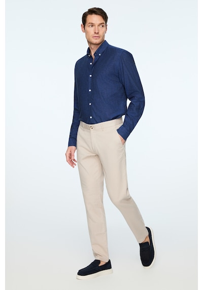 Morven Erkek Taş Pamuk Trend Düz Slim Fit Chino Pantolon 26ys003008870 Taş