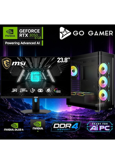 Go Gamer AE72DP R5-5600 32 GB 1 TB SSD RTX3050 6 GB 24" Free Dos Oem Paket Masaüstü Oyuncu Bilgisayarı