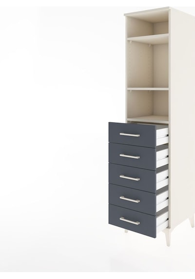 Hyperion Dolap 3 Raflı 5 Çekmeceli 44x44x182 Aytaşı-antrasit Aytaşı