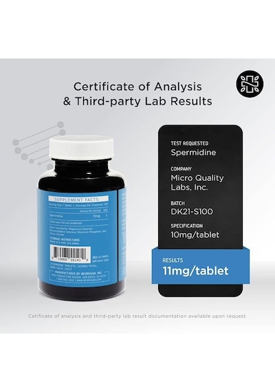 Neurogan Spermidine 1200mg - 99% 10 Mg 120 Tablet