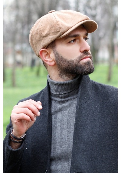 Bay Şapkacı Erkek Peaky Blinders Ingiliz Kasket Camel 7440-Standart-Camel