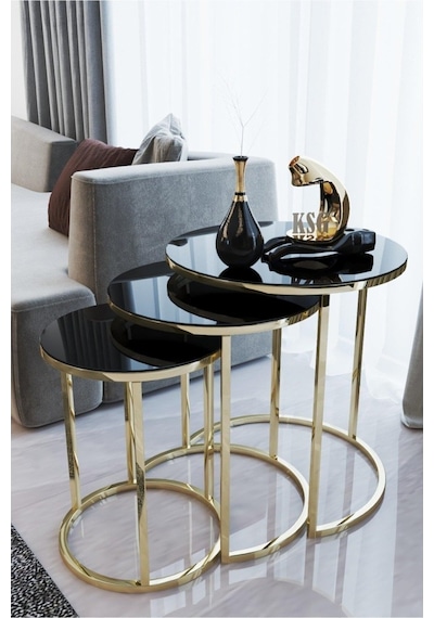 Ultra Premınıum 8 Mm Temper Glass Gold C Zıgon Sehpa