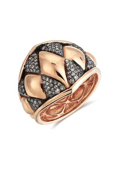Reis Kuyumculuk T1828 Bold Cognac Ring Pembe Altın Yüzük