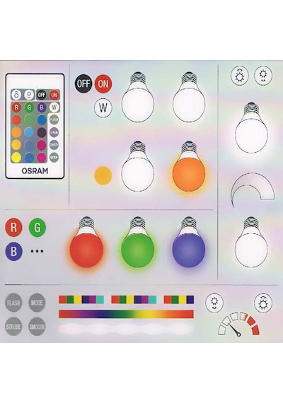 Osram 9 W E27 Dimmerli Uzaktan Kumandalı Led Ampul RGB