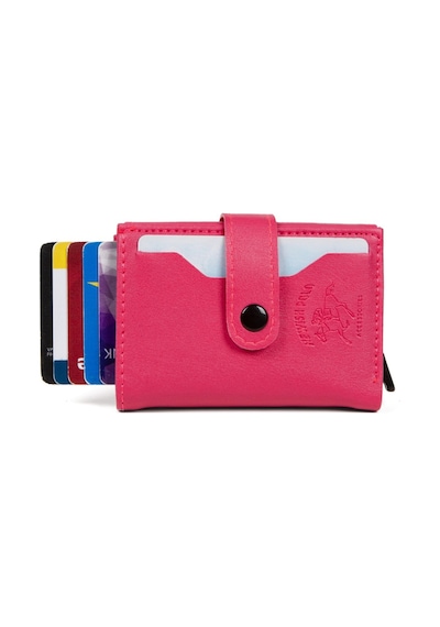 Adelina Bags Adelina Fuşya Nova Deri Mekanizmalı Çıt Çıtlı Kartlık Cüzdan 7cm Fuşya