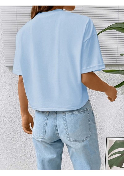Uyguntarz Unisex Attitude Tasarım Basklı Tshirt Bebe Mavisi