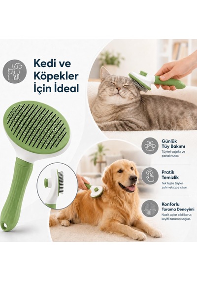 Getmeev Kedi Ve Köpek Tüy Toplama Tarak Basmalı Kendini Temizleye