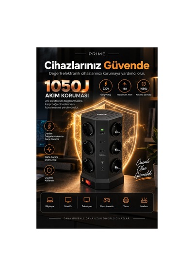 Robeve Fulltech Prime 12 Li Akım Korumalı Kule Priz 3680w - 1050j Koruma, Pd20 Destekli 3 Usb-a + 2 Usb-c, 2 Metre Kablolu Dikey Çoklu Uzatma Prizi Grup Priz 12'li Fiş 12'li Priz 2 M Robeve Fulltech Prime 12 Li Akım Korumalı Kule Priz 3680w - 1050j Koruma, Pd20 Destekli 3 Usb-a + 2 Usb-c, 2 Metre Kablolu Dikey Çoklu Uzatma Prizi Grup Priz 12'li Fiş 12'li Priz 2 M