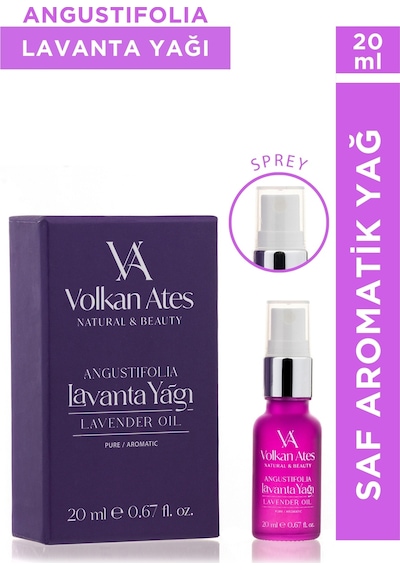 Volkan Ates Natural & Beauty Lavandula Angustifolia Saf Lavanta Yağı Sprey 20 Ml