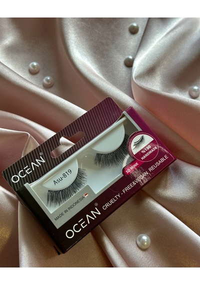 Ocean Asu 819 5d Mink Doğal Görünümlü Şerit Takma Kirpik Tekrar Kullanılabilir Vegan