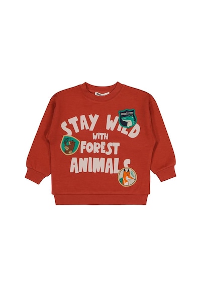 Civil Boys Stay Wıld Anımal Baskılı 2-5 Yaş Sweatshirt Koyu Bakır