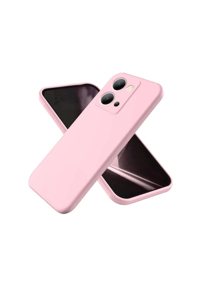 Vivo Y36 Uyumlu Silikon Kılıf - Kamera Korumalı Esnek Pastel Renk Kapak - Pudra Pembe