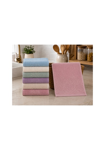Renkli Mutfak Havlusu 30x50 Cm 6 Lı Set %100 Pamuk - Çok Renkli