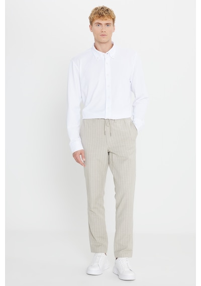 AC&Co / Altınyıldız Classics Erkek Vızon Keten Slim Fit Dar Kesim Beli Bağlamalı Çizgili Casual Pantolon Vizon AC&Co / Altınyıldız Classics Erkek Vızon Keten Slim Fit Dar Kesim Beli Bağlamalı Çizgili Casual Pantolon Vizon