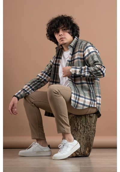 Dorss Slimfit Ekoseli Erkek Oduncu Gömlek (524270661) Kiremit