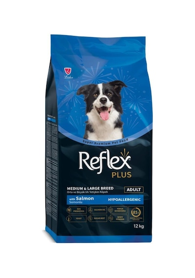 Reflex Plus Somonlu Orta ve Büyük Irk Yetişkin Köpek Maması 12 KG