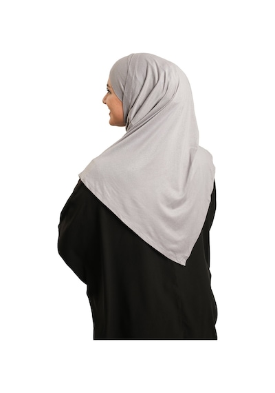 Hürrem Bone Gri Pratik Hazır Geçmeli Tesettür Eşarp Viskon Boneli Büyük Boy 1290bv 15 gri