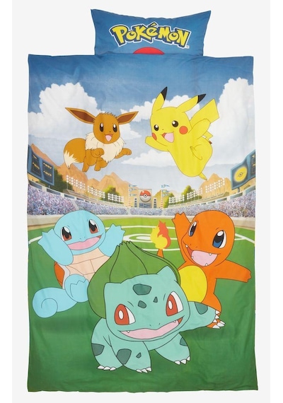 Pokemon Çocuk Nevresim Takımı 155x220 Mavi Mavi