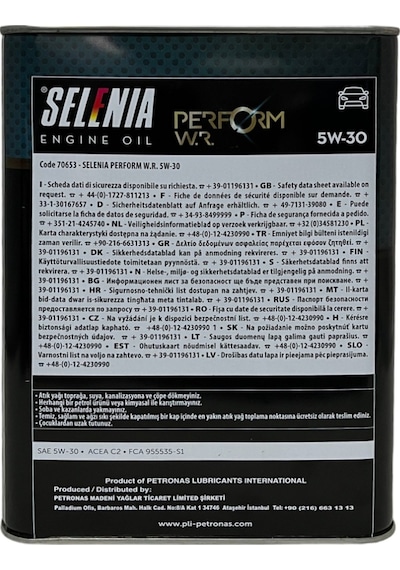 Petronas Selenia 5W-30 Tam Sentetik Motor Yağı 3.2 L