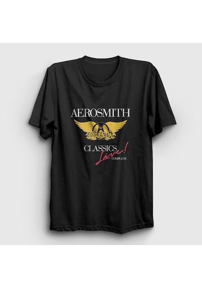 Presmono Unisex Classics Aerosmith T-shirt Siyah