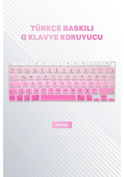 Apple Uyumlu MacBook Air 2020 13 Inc M1 A2337 / A2179 Türkçe Q Klavye Slim Türkçe Klavye Koruyucu Kılıf